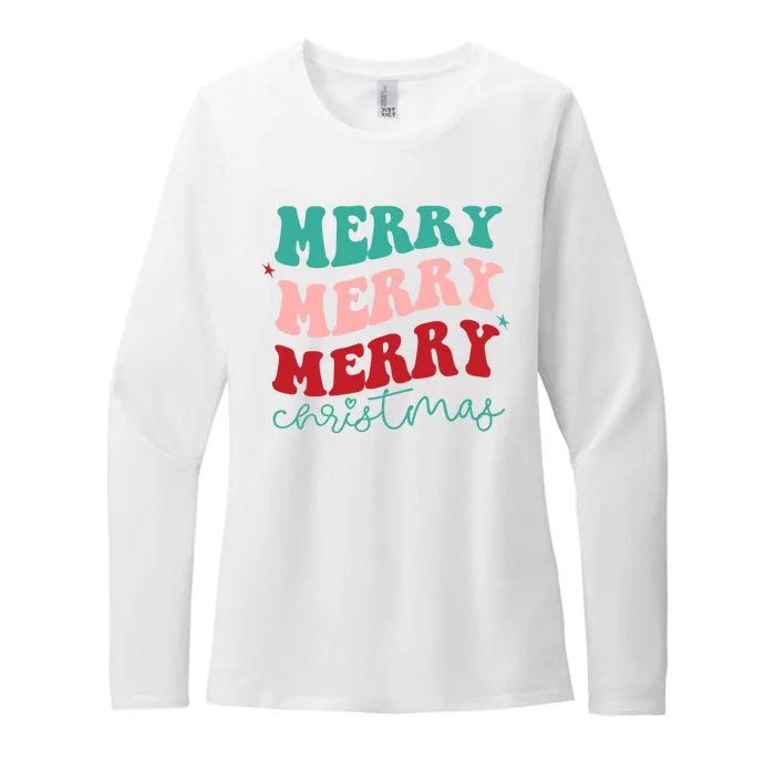 Merry Christmas Retro Fun Holiday Womens CVC Long Sleeve Shirt