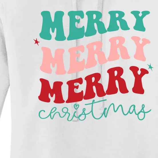 Merry Christmas Retro Fun Holiday Women's Pullover Hoodie