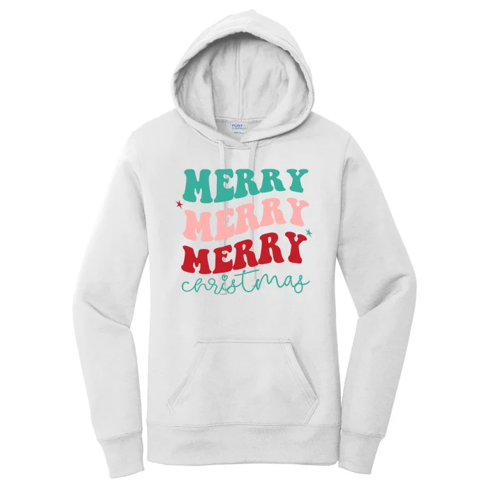 Merry Christmas Retro Fun Holiday Women's Pullover Hoodie