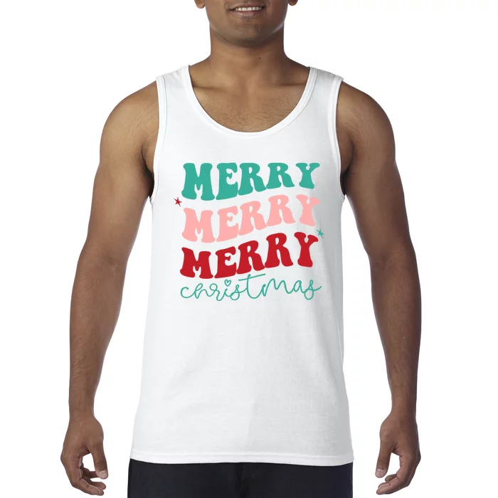 Merry Christmas Retro Fun Holiday Tank Top