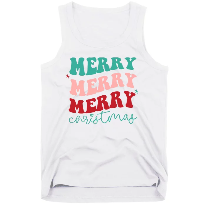 Merry Christmas Retro Fun Holiday Tank Top