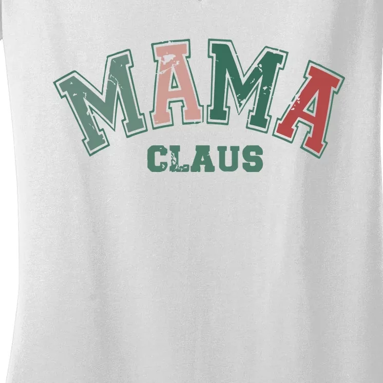 Mama Claus Retro Christmas Women's V-Neck T-Shirt