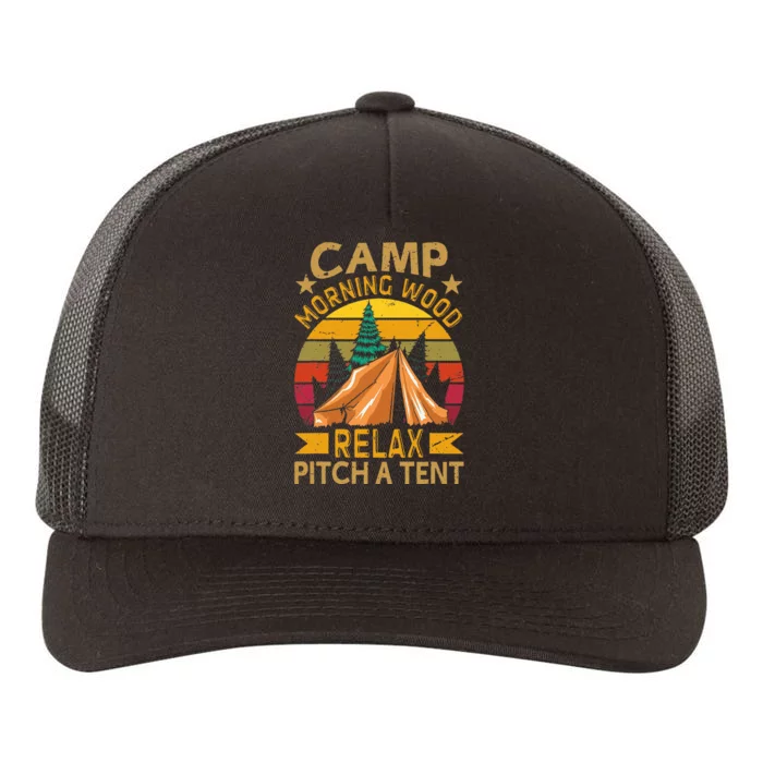 Morningwood Camp Relax Pitch A Tent Carpenter Lumberjack Yupoong Adult 5-Panel Trucker Hat