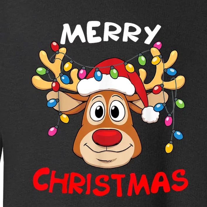 Merry Christmas Reindeer Xmas Family Toddler Sweatshirt