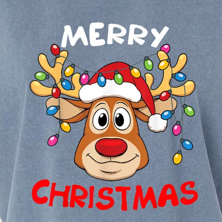 Merry Christmas Reindeer Xmas Family Garment-Dyed Women's Muscle Tee