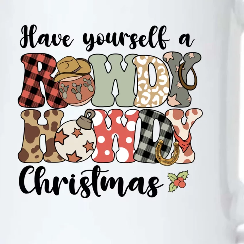 Merry Christmas Retro Xmas Have Yourself Rowdy Howdy Meaningful Gift Black Color Changing Mug