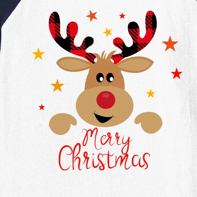 Merry Christmas Reindeer Holiday Cute Baseball Sleeve Shirt