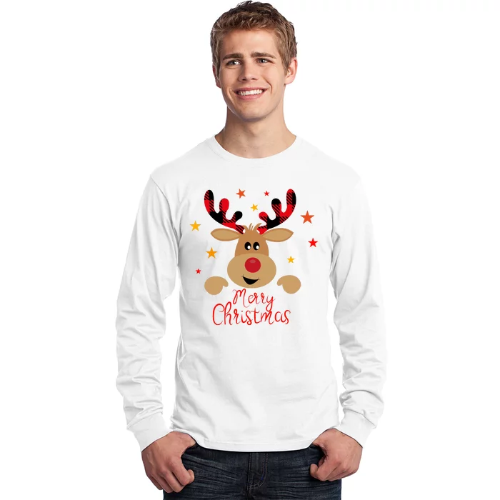 Merry Christmas Reindeer Holiday Cute Long Sleeve Shirt