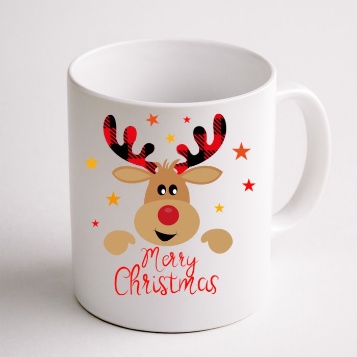 Merry Christmas Reindeer Holiday Cute Front & Back Coffee Mug