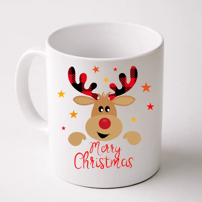 Merry Christmas Reindeer Holiday Cute Front & Back Coffee Mug