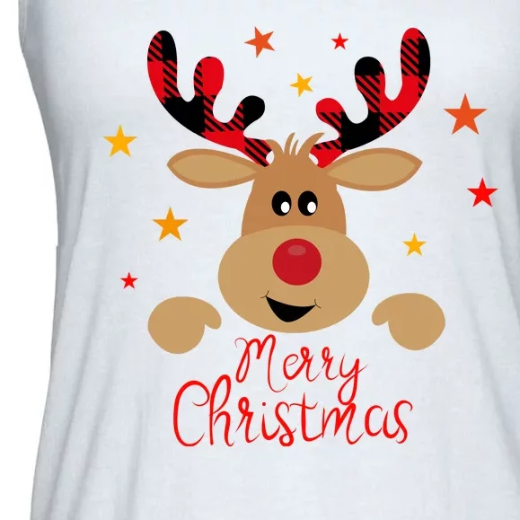 Merry Christmas Reindeer Holiday Cute Ladies Essential Flowy Tank