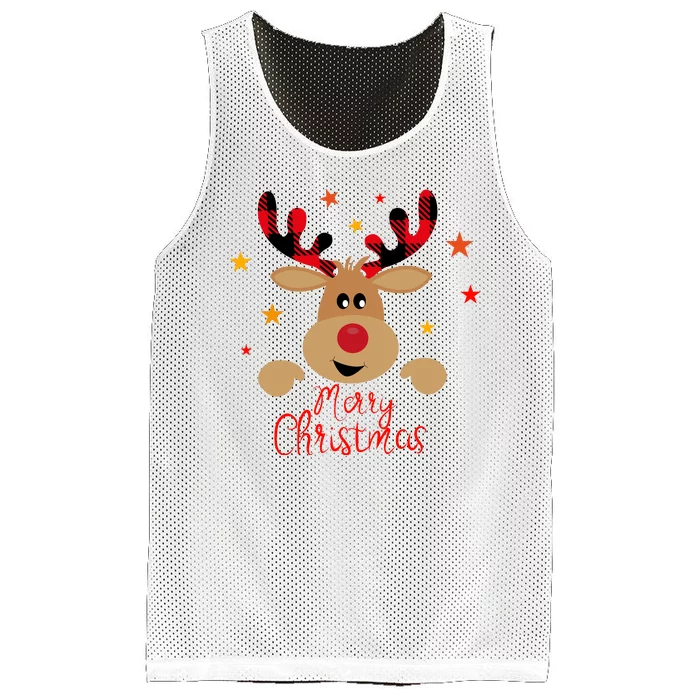 Merry Christmas Reindeer Holiday Cute Mesh Reversible Basketball Jersey Tank