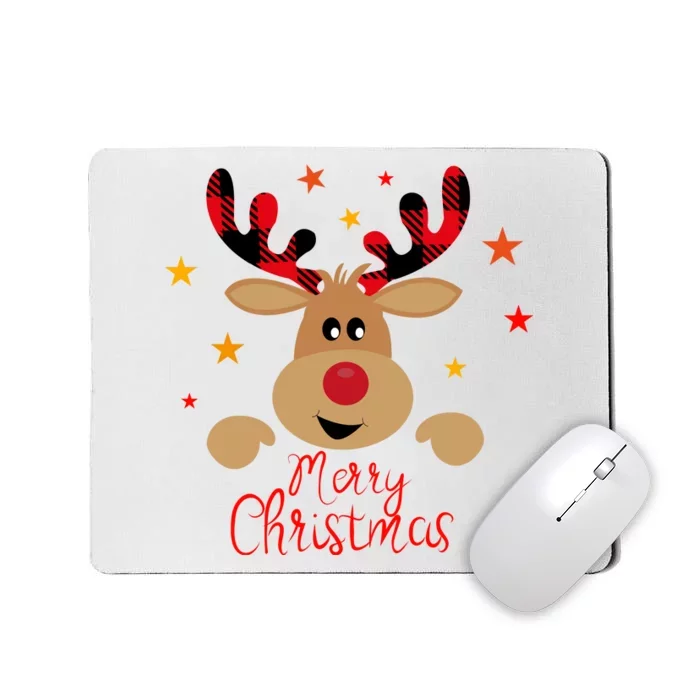 Merry Christmas Reindeer Holiday Cute Mousepad