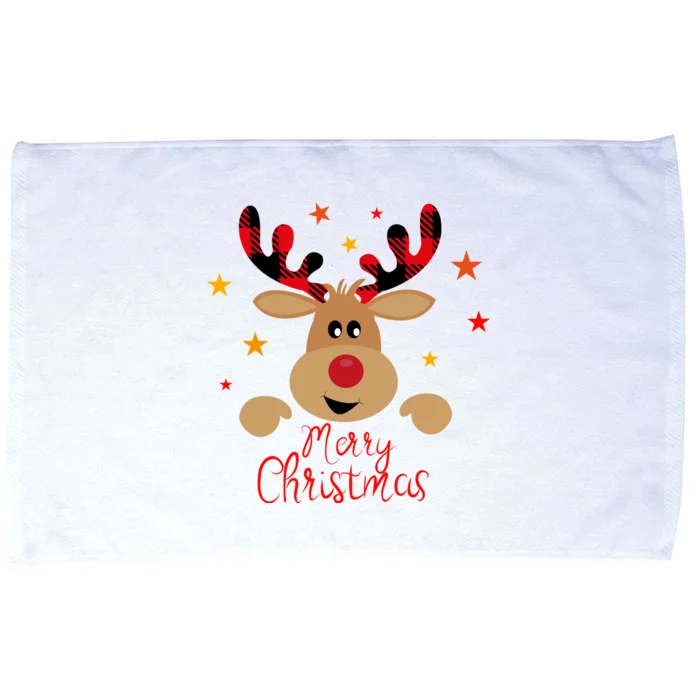 Merry Christmas Reindeer Holiday Cute Microfiber Hand Towel