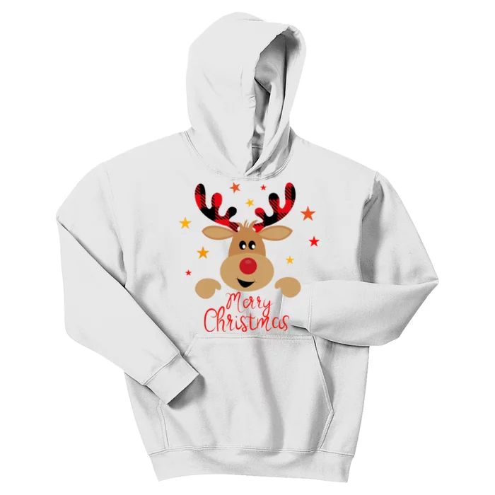 Merry Christmas Reindeer Holiday Cute Kids Hoodie