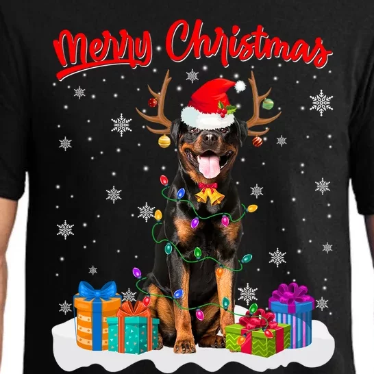 Merry Christmas Rottweiler Dog Santa Dog Xmas Gift Pajama Set