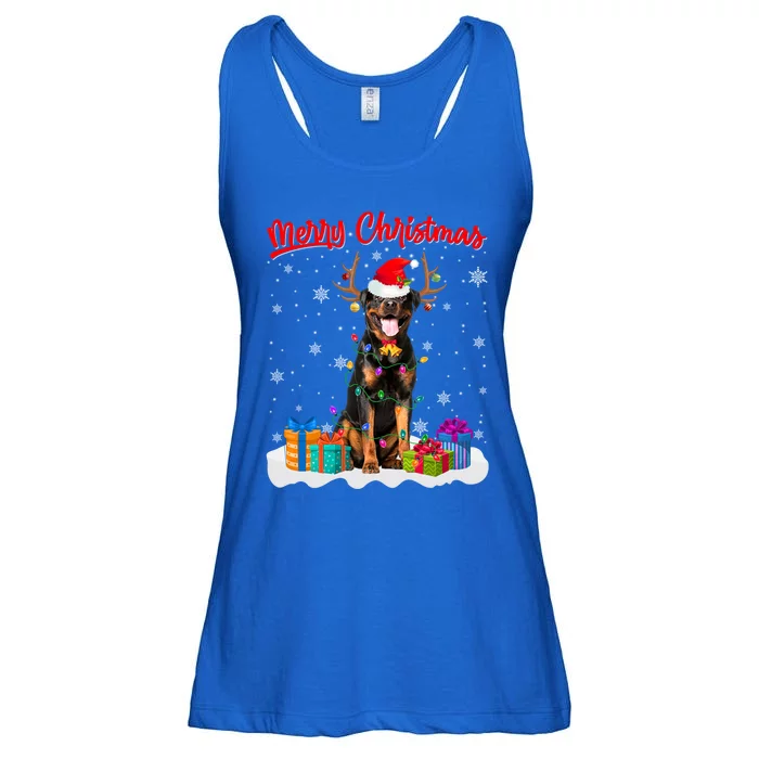 Merry Christmas Rottweiler Dog Santa Dog Xmas Gift Ladies Essential Flowy Tank