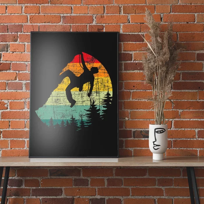 Mountain Climber Rock Climbing Bouldering Poster