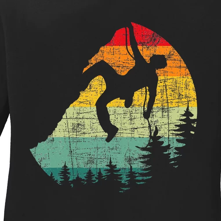 Mountain Climber Rock Climbing Bouldering Ladies Long Sleeve Shirt