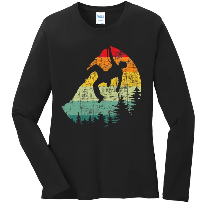 Mountain Climber Rock Climbing Bouldering Ladies Long Sleeve Shirt