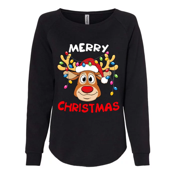 Merry Christmas Reindeer Xmas Family Womens California Wash Sweatshirt