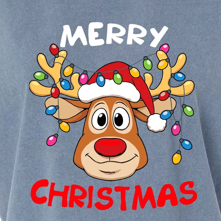 Merry Christmas Reindeer Xmas Family Garment-Dyed Women's Muscle Tee