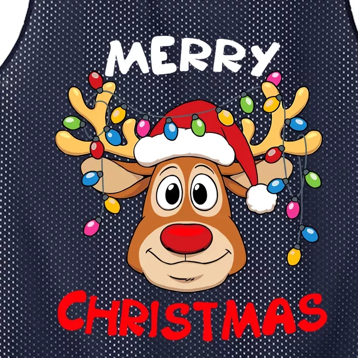 Merry Christmas Reindeer Xmas Family Mesh Reversible Basketball Jersey Tank