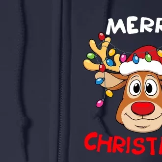 Merry Christmas Reindeer Xmas Family Full Zip Hoodie