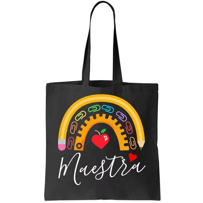 Maestra Cute Rainbow Regalos Para Maestra Bilingue Teache Tote Bag