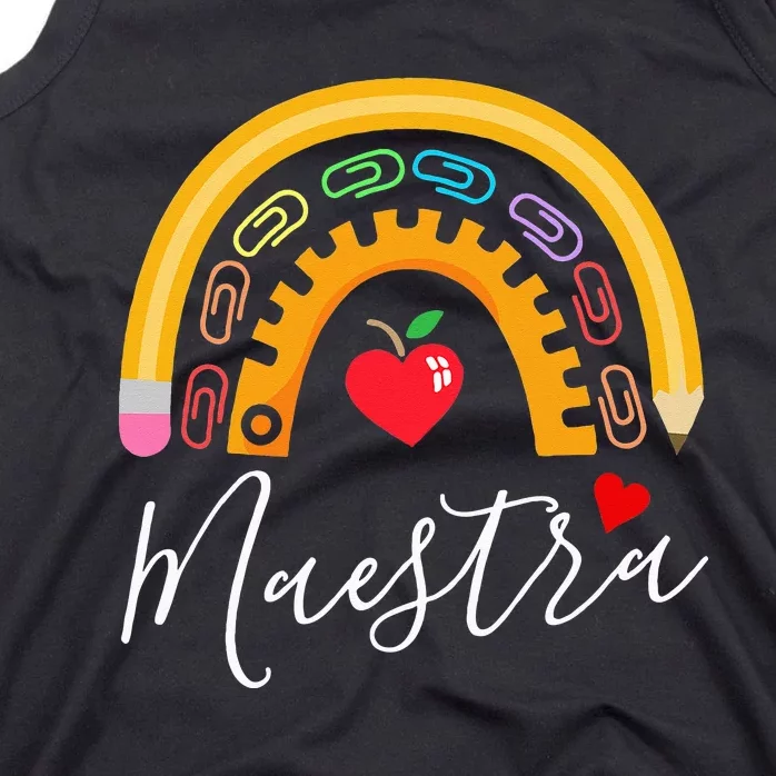 Maestra Cute Rainbow Regalos Para Maestra Bilingue Teache Tank Top