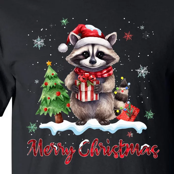 Merry Christmas Raccoon Christmas Xmas Gift Tall T-Shirt