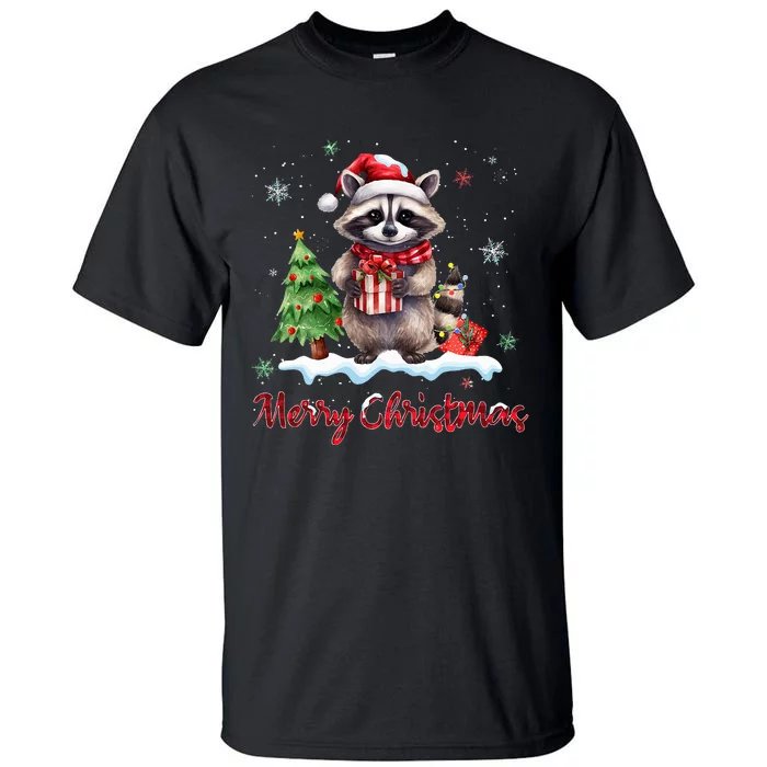 Merry Christmas Raccoon Christmas Xmas Gift Tall T-Shirt