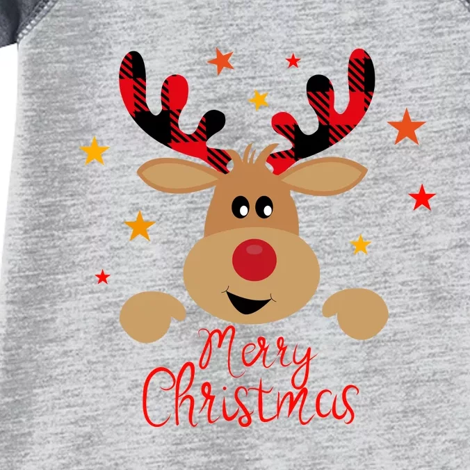 Merry Christmas Reindeer Cute Holiday Infant Baby Jersey Bodysuit