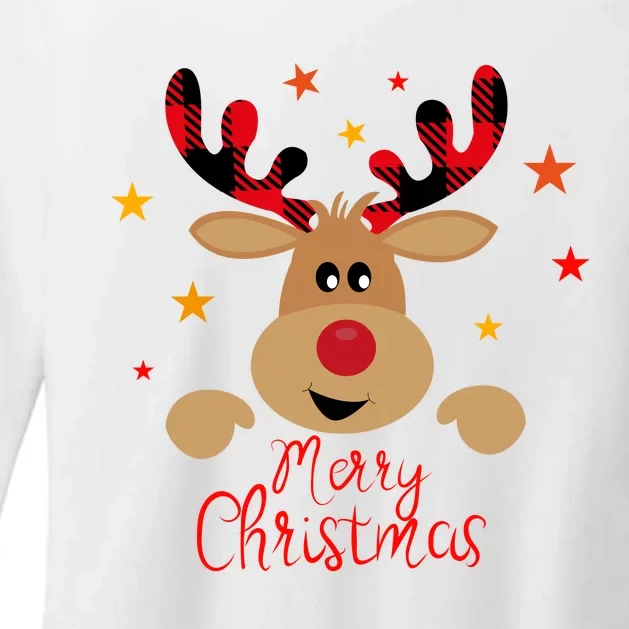 Merry Christmas Reindeer Cute Holiday Womens CVC Long Sleeve Shirt