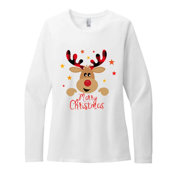 Merry Christmas Reindeer Cute Holiday Womens CVC Long Sleeve Shirt