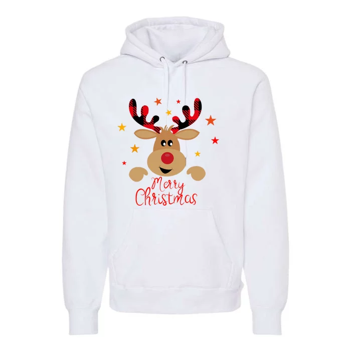 Merry Christmas Reindeer Cute Holiday Premium Hoodie