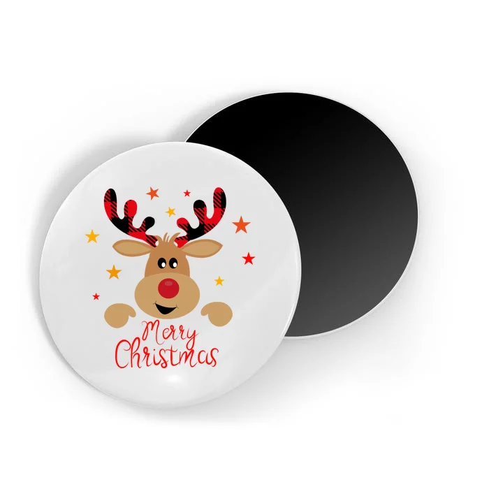 Merry Christmas Reindeer Cute Holiday Magnet