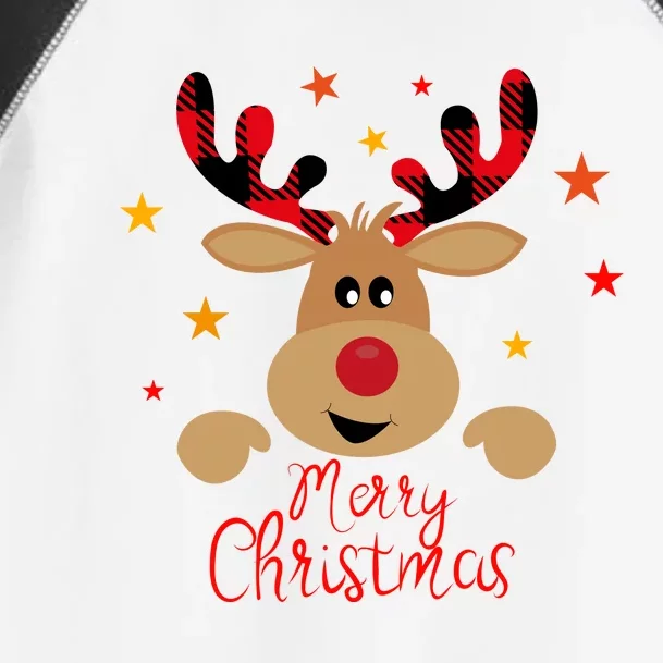 Merry Christmas Reindeer Cute Holiday Toddler Fine Jersey T-Shirt