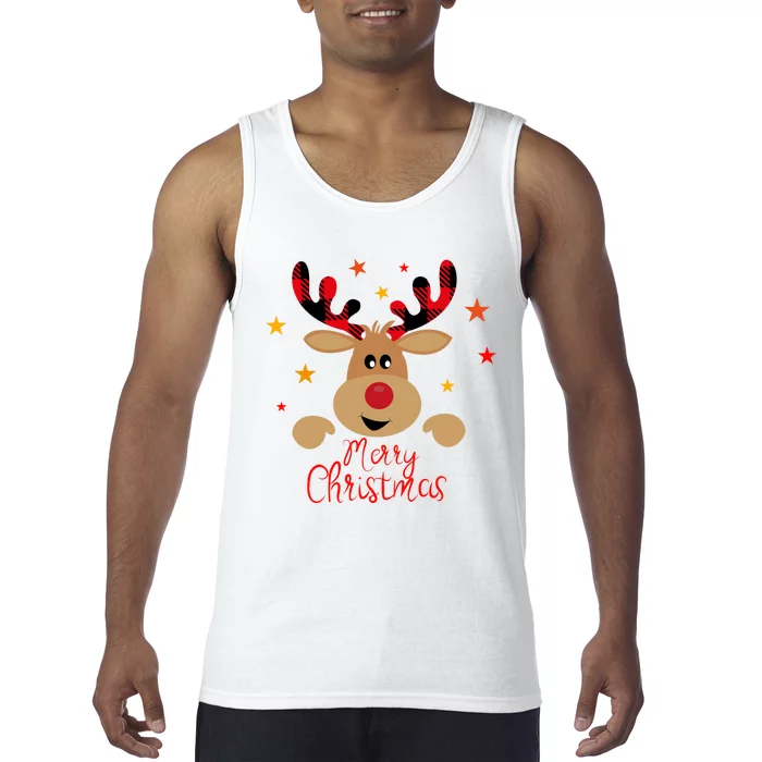 Merry Christmas Reindeer Cute Holiday Tank Top