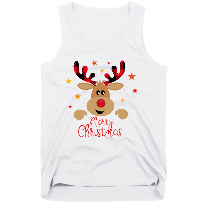 Merry Christmas Reindeer Cute Holiday Tank Top