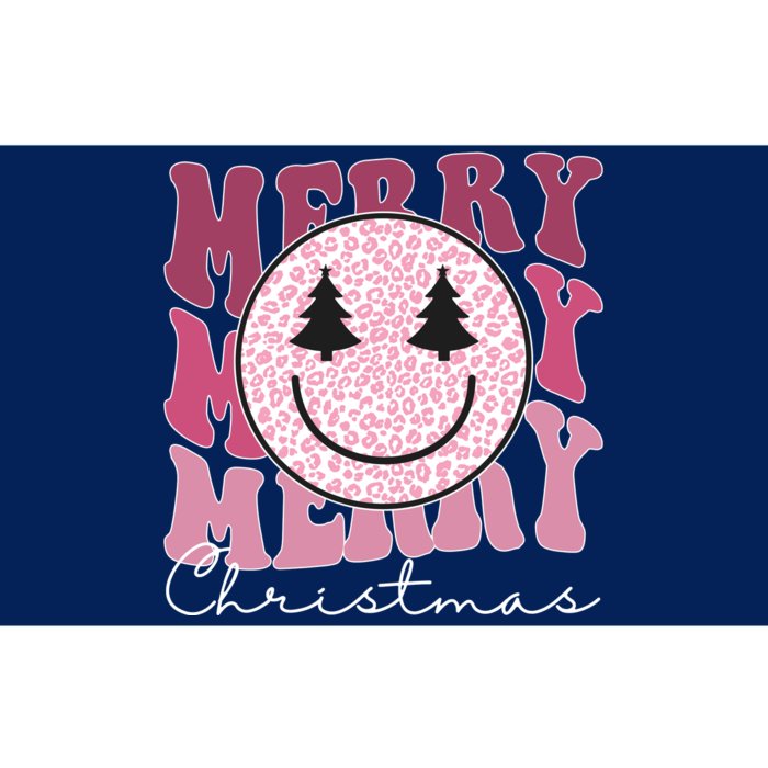 Merry Christmas Retro Leopard Smile Bumper Sticker