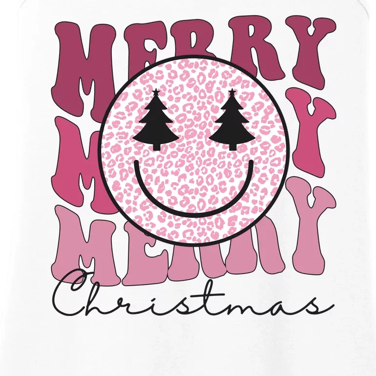 Merry Christmas Retro Leopard Smile Ladies Essential Tank