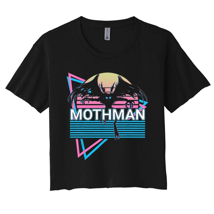 Mothman Cryptozoology Retro Cryptid Women's Crop Top Tee