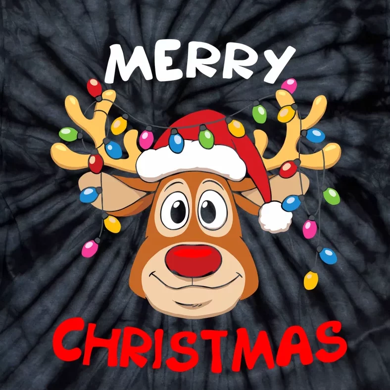 Merry Christmas Reindeer Xmas Family Tie-Dye T-Shirt