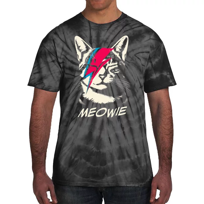 Meowie Cat Rock Music Concert Band Funny Cat Tie-Dye T-Shirt