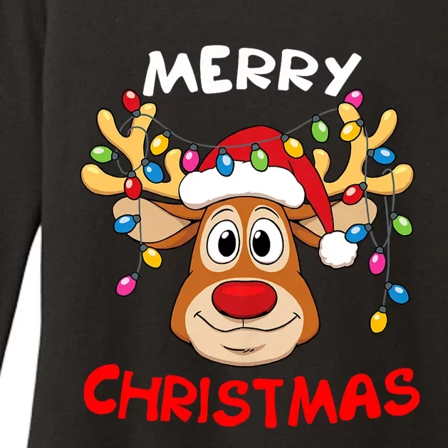 Merry Christmas Reindeer Xmas Family Womens CVC Long Sleeve Shirt