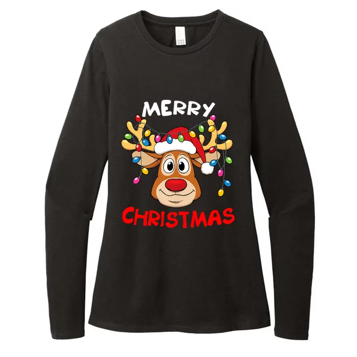 Merry Christmas Reindeer Xmas Family Womens CVC Long Sleeve Shirt