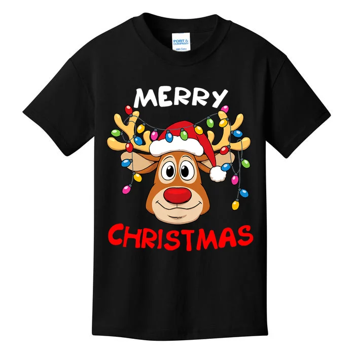 Merry Christmas Reindeer Xmas Family Kids T-Shirt