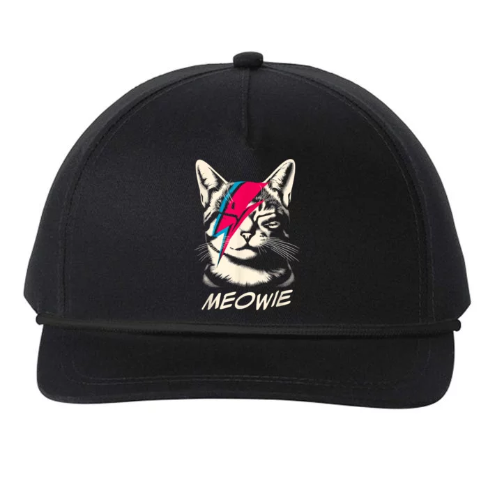 Meowie Cat Rock Music Concert Band Funny Cat Snapback Five-Panel Rope Hat