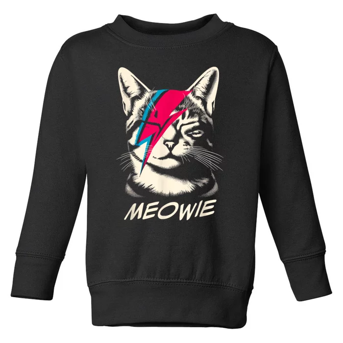 Meowie Cat Rock Music Concert Band Funny Cat Toddler Sweatshirt